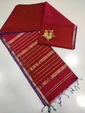 Traditional Maheshwari  shaded colours Thin Zari Border Sarees