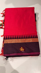 Grace meets everyday comfort with this elegant Cotton Temple Border Saree. Featuring a soothing  body paired with a rich  temple border accented with fine golden zari detailing