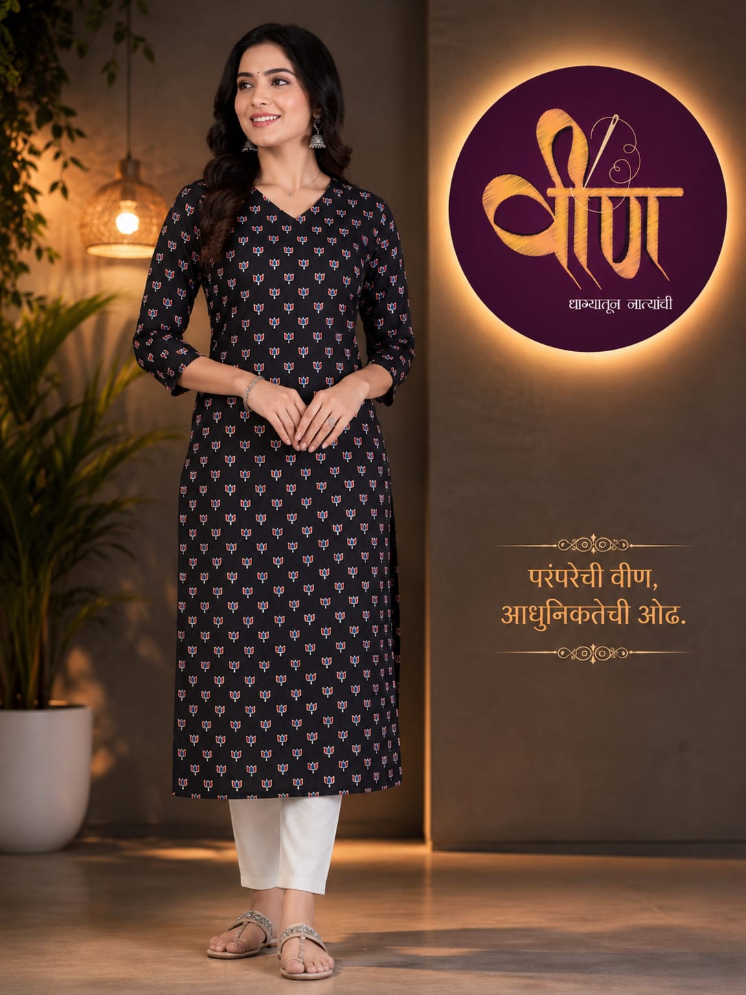 Wrap yourself in the beauty of traditional Ajrakh prints kurti where heritage meets contemporary style.