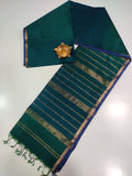 Traditional Maheshwari  shaded colours Thin Zari Border Sarees