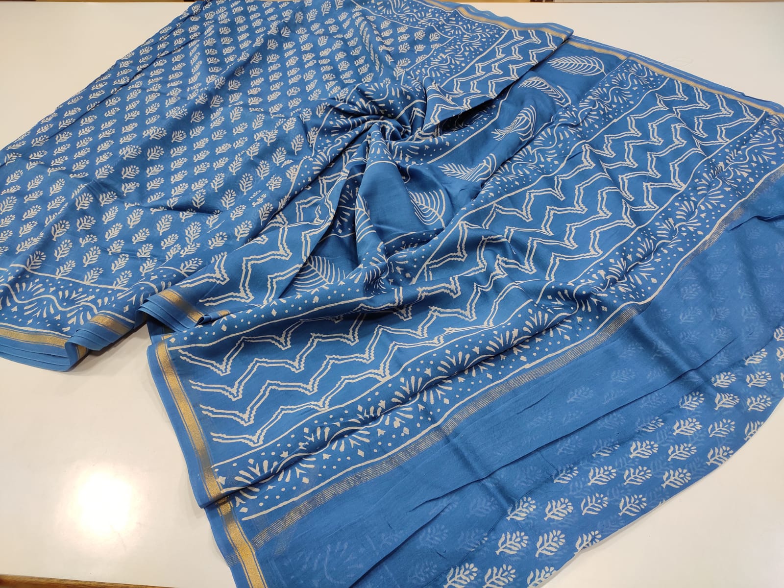Exclusive Chanderi Silk Cotton Handblock Printed Saree